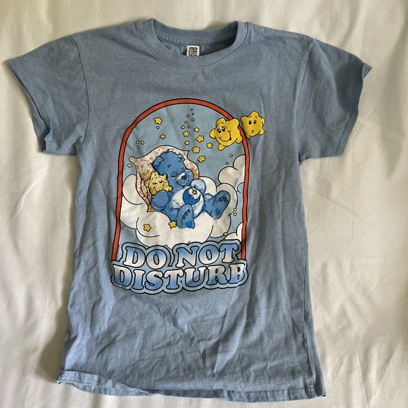 Tops - Brisco Care Bear Tee Small Light Blue Graphic Casual Bedtime Bear Cartoon